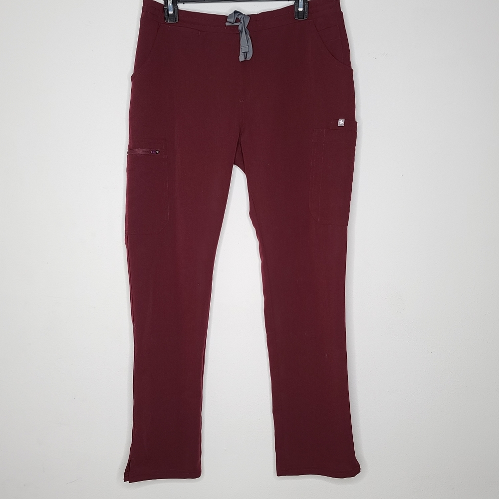 Figs Medium Burgundy Red Women's Yola Skinny Technical Collection Scrub Pants